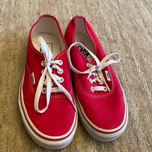 Vans red lace up shoes
